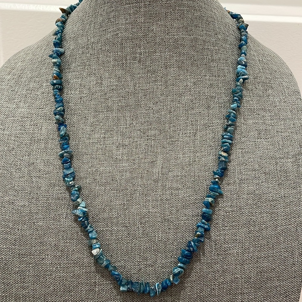 Handmade Blue Apatite Long Necklace - Picture 3 of 11